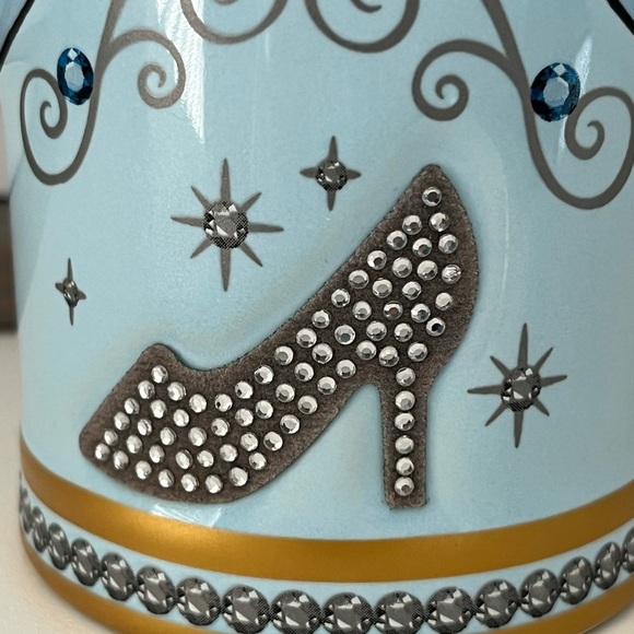 Disney Parks Cinderella Blue Rhinestone Slipper Shoe Coffee Tea Mug - Picture 7 of 9
